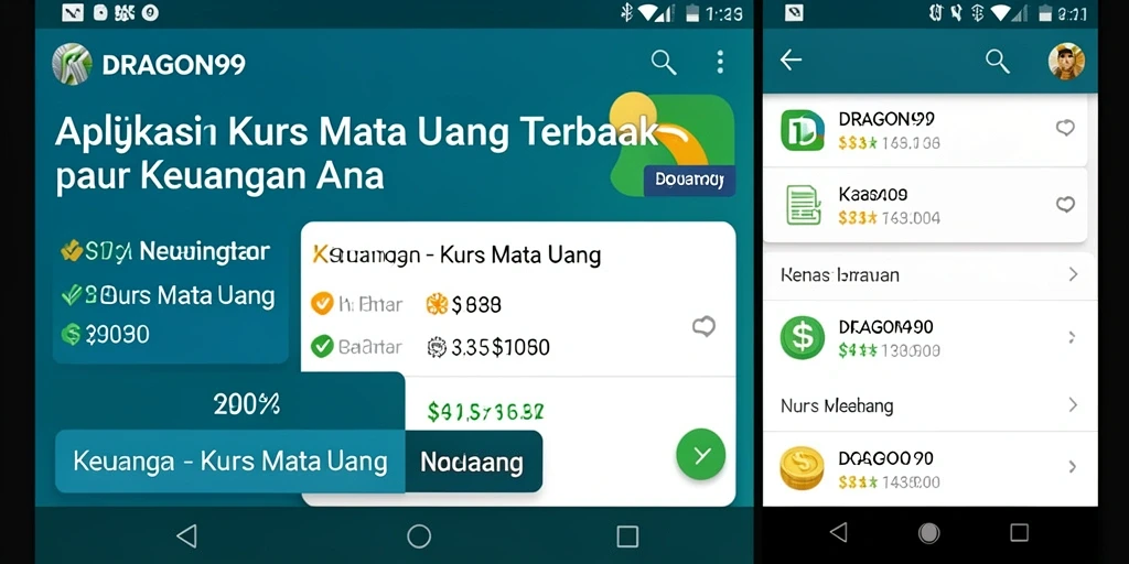 Antarmuka DRAGON99 yang menampilkan nilai tukar mata uang secara real-time.