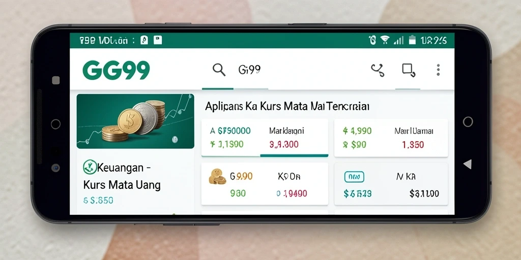Tampilan intuitif GG99 menampilkan kurs mata uang dengan jelas.