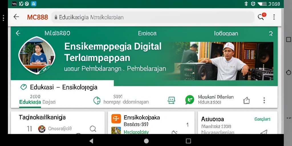 Tampilan antarmuka MC888 yang mudah digunakan untuk akses Ensiklopedia.
