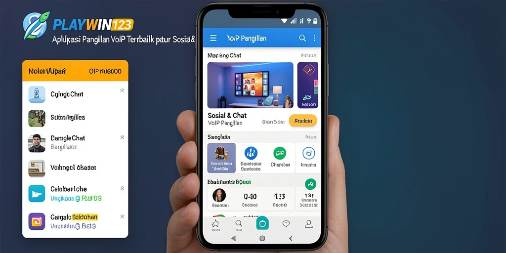 Antarmuka PLAYWIN123 untuk panggilan VoIP yang modern dan user-friendly.