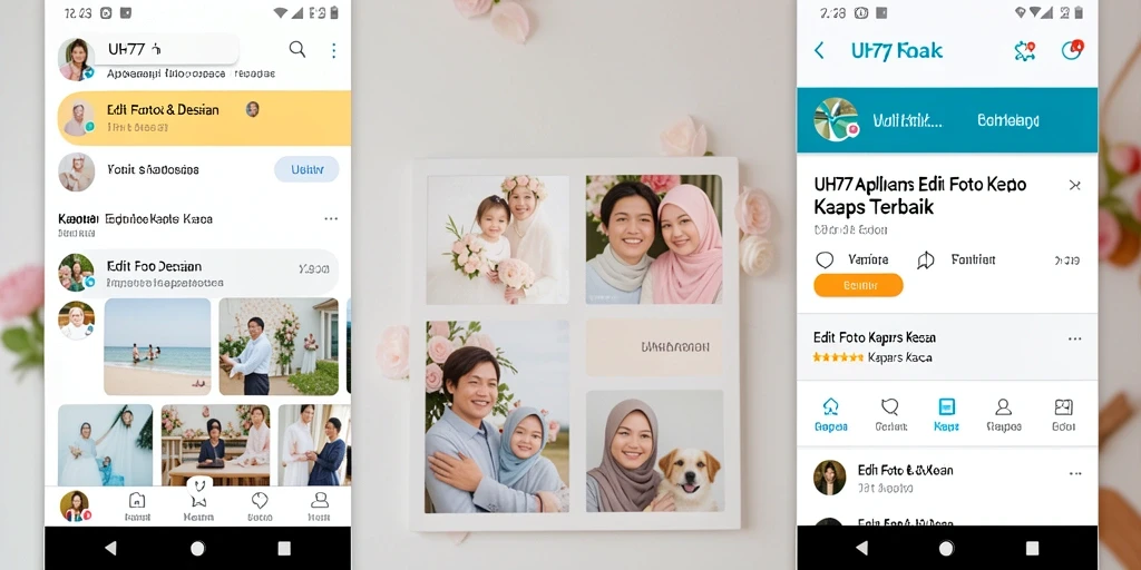 Antarmuka aplikasi UH77 untuk Edit Foto Kertas Kaca yang intuitif.