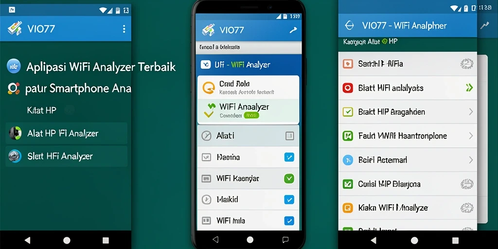 Antarmuka VIO77 menampilkan analisis jaringan WiFi yang jelas dan informatif.