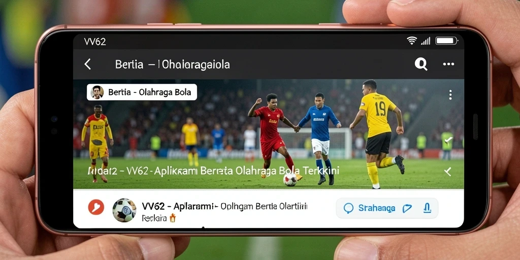Antarmuka menarik dengan berbagai berita terkini olahraga bola.